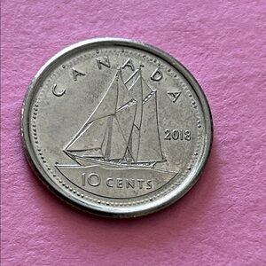 Canadian error missing beads 10 Cents Dime (2018) - Silver Coin